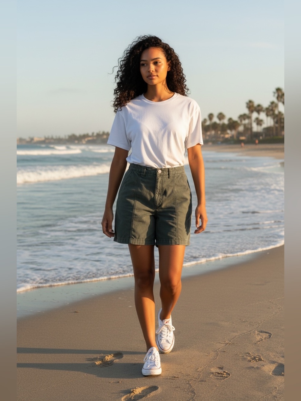 Vintage Royal Robbins Olive Green Cotton Hiking Outdoor Shorts Women’s Size 12